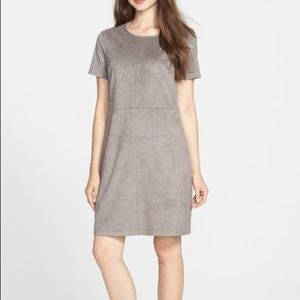 Vince Camuto grey suede shift dress